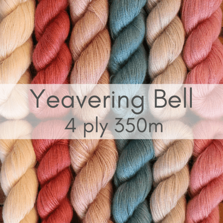 Yeavering Bell 4ply - mohair and Wensleydale hand dyed Northumbrian yarn. 350m