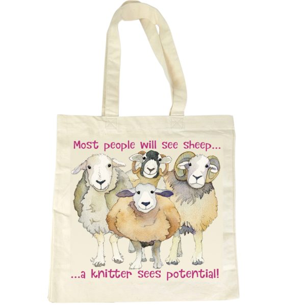 A knitter Sees Potential Canvas Bag - Emma Ball